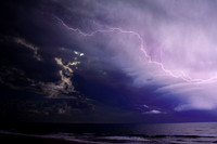 Lightening storm over the Atlantic Ocean.